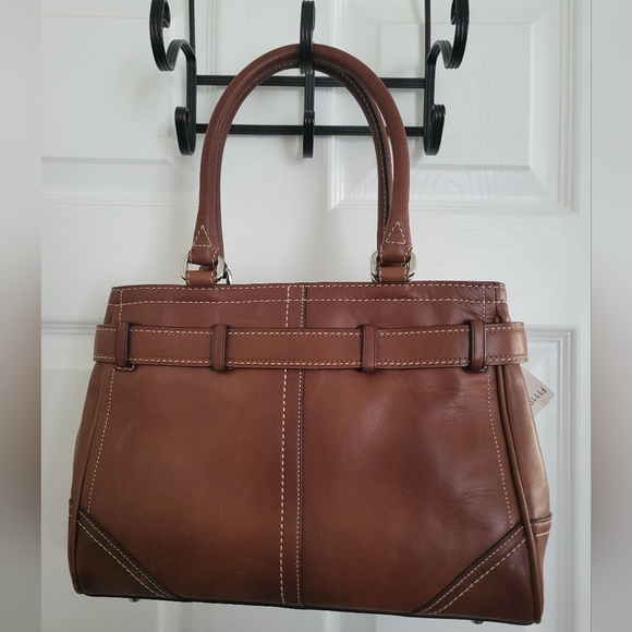 NWT Coach Hampton Leather Satchel -very small mark on front of bag pic 12 - Picture 4 of 16